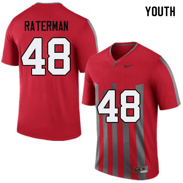 Ohio State Buckeyes Clay Raterman Youth #48 Throwback Authentic Stitched College Football Jersey